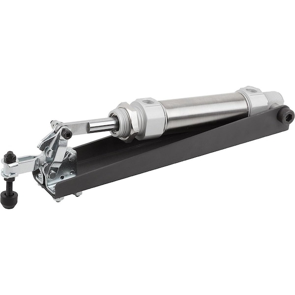 Pneumatic Clamp Horizontal, Form:A, Steel, Comp:Steel F1=1000